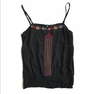 Vintage Spaghetti Strap Top w/ Floral Detail, S